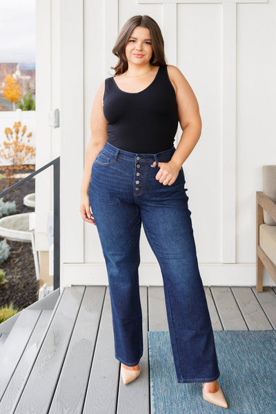 Arlo High Rise Button-Fly Straight Jeans (ONLINE EXCLUSIVE!)