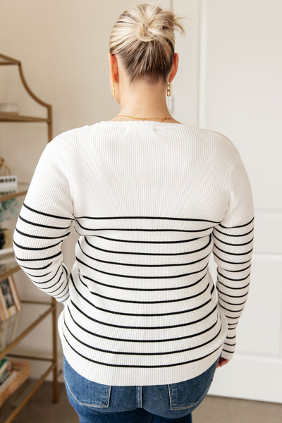 Be Still V-Neck Striped Sweater (ONLINE EXCLUSIVE!)