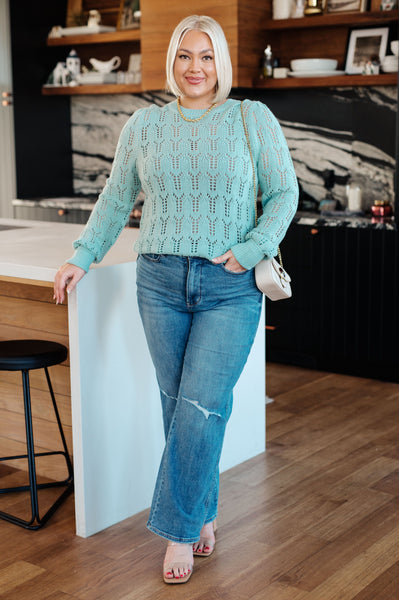 Hole In One Sheer Pointelle Knit Sweater (ONLINE EXCLUSIVE!)