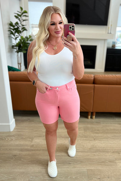 Jenna High Rise Control Top Cuffed Shorts in Pink (ONLINE EXCLUSIVE!)