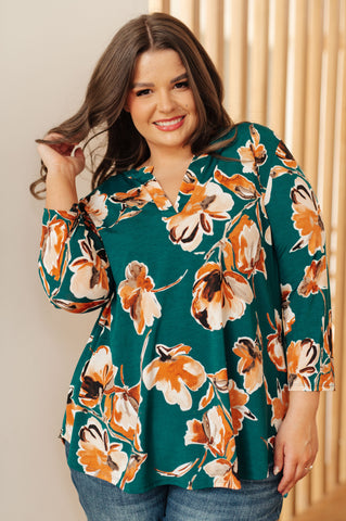 I Think Different Top in Teal Floral (ONLINE EXCLUSIVE!)
