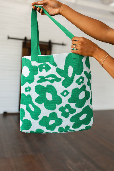 Lazy Daisy Knit Bag in Green (ONLINE EXCLUSIVE!)
