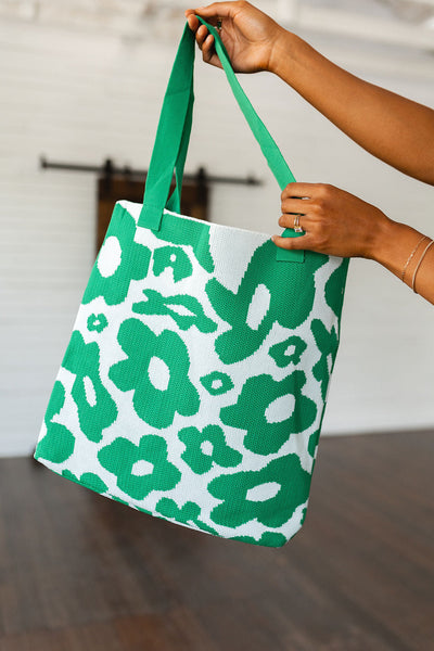 Lazy Daisy Knit Bag in Green (ONLINE EXCLUSIVE!)