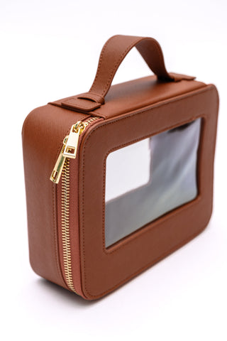 PU Leather Travel Cosmetic Case in Camel (ONLINE EXCLUSIVE!)