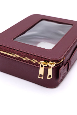 PU Leather Travel Cosmetic Case in Wine (ONLINE EXCLUSIVE!)
