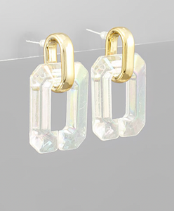 Gold and Acrylic Link Earrings