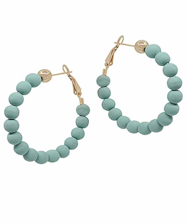 Clay Bead Hoop Earrings