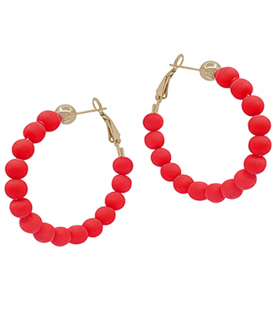 Clay Bead Hoop Earrings