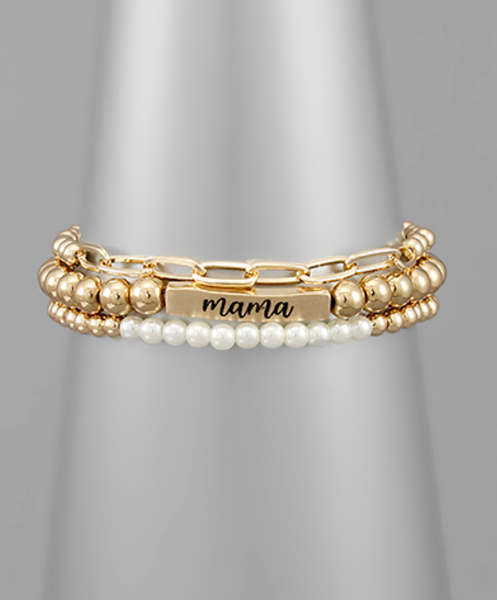 "Mama" Bracelet Set (Gold or Silver)