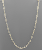 Gold Paperclip Chain Necklace - 24 Inch