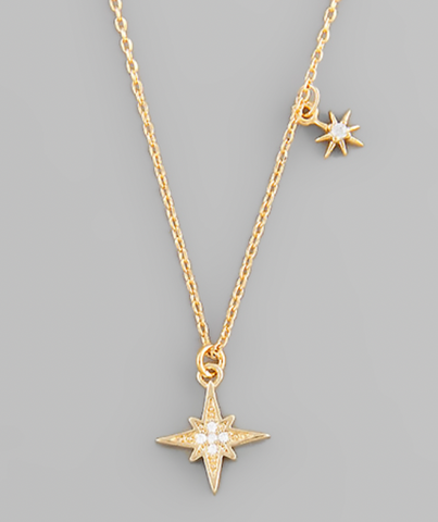 Pave Crystal Starburst Necklace