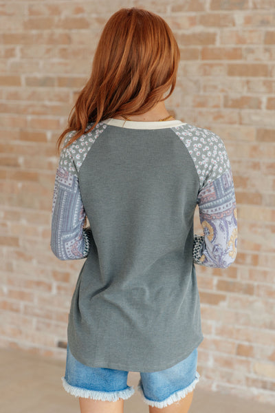 Very Curious Mixed Print Top (ONLINE EXCLUSIVE!)