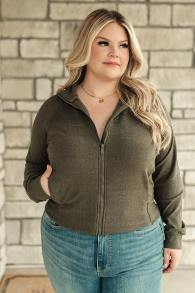 Where Are You Zip Up Jacket in Olive (ONLINE EXCLUSIVE!)