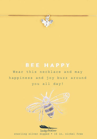 Bee Happy - New Moon Silver Necklace