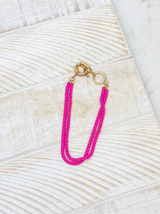 Pink Enamel Box Chain Bracelets
