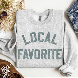 Grey "Local Favorite" Crewneck Sweatshirt (Includes Plus!)