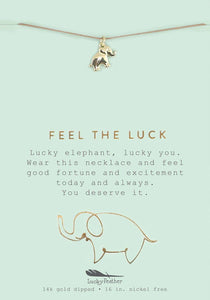Feel the Luck - Elephant - New Moon Gold Necklace