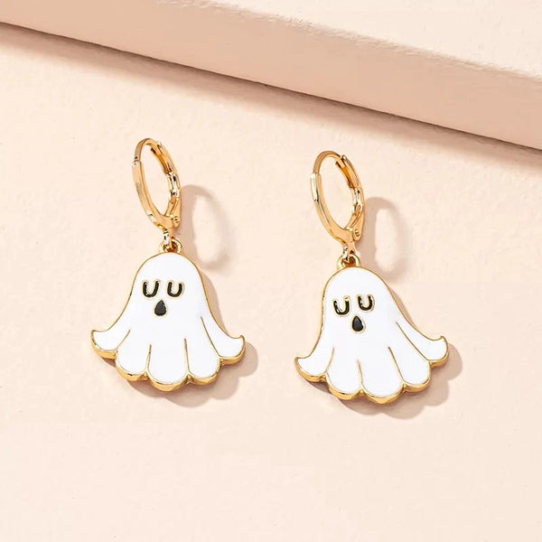 Enamel Ghost Drop Earrings